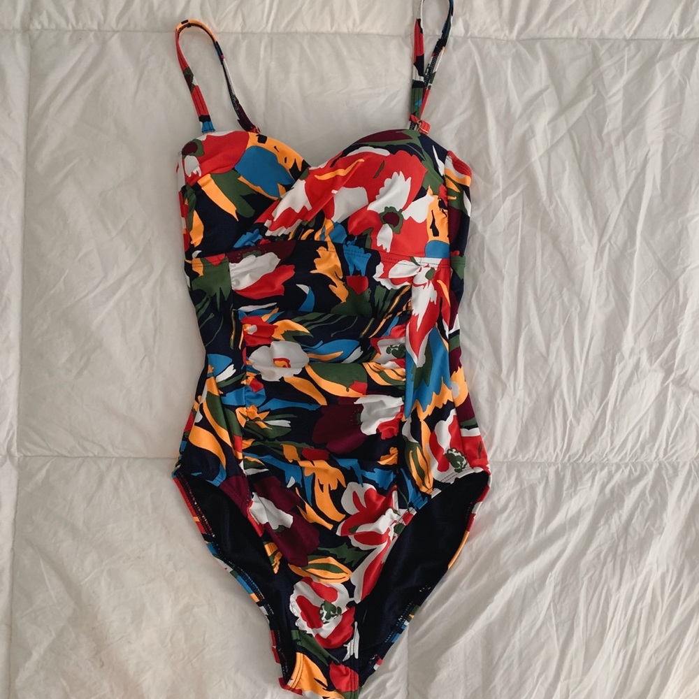 NWOT colorful one piece bathing suit